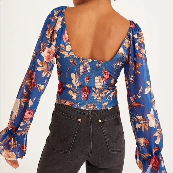 Urban Outfitters Topanga Blue Button-Front Blouse - Picture 3 of 7